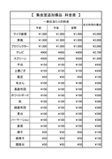 【集会室】付帯設備価格表